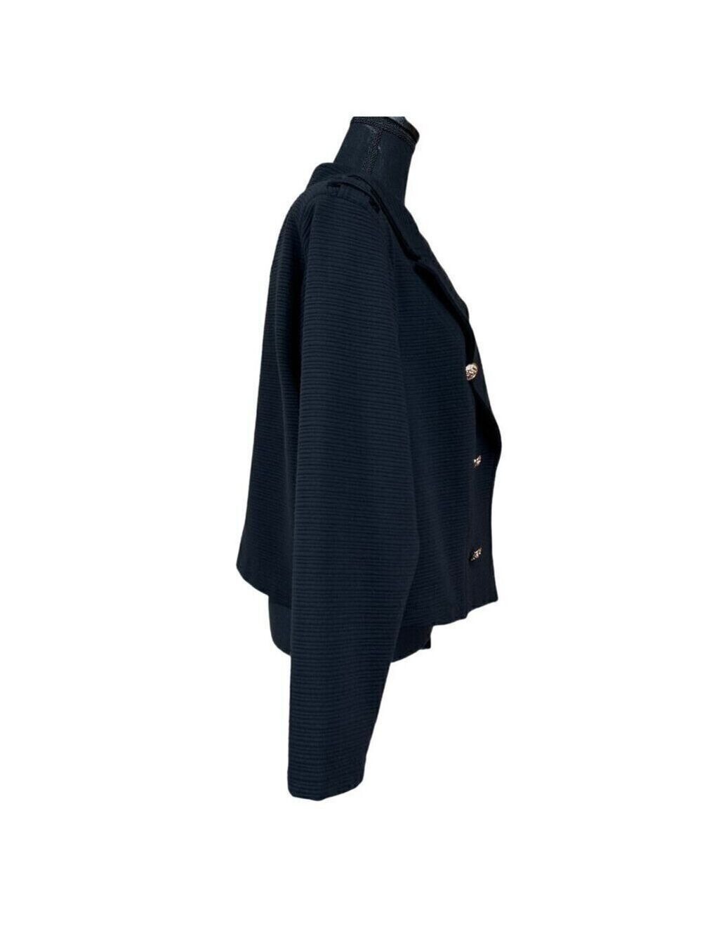 Torrid Black Ponte Knit Crop Military Jacket Size 2 - Picture 3 of 11